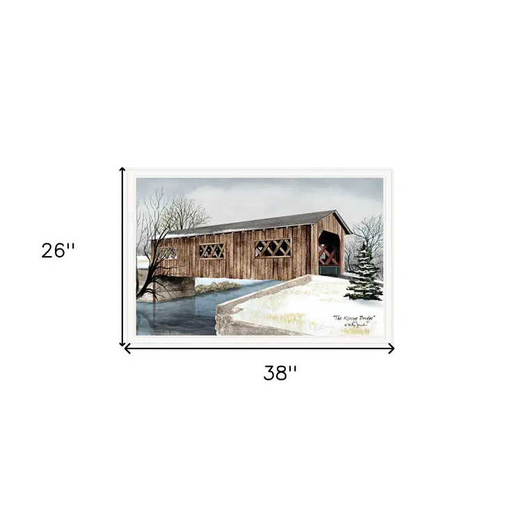 The Kissing Bridge 5 White Framed Print Wall Art