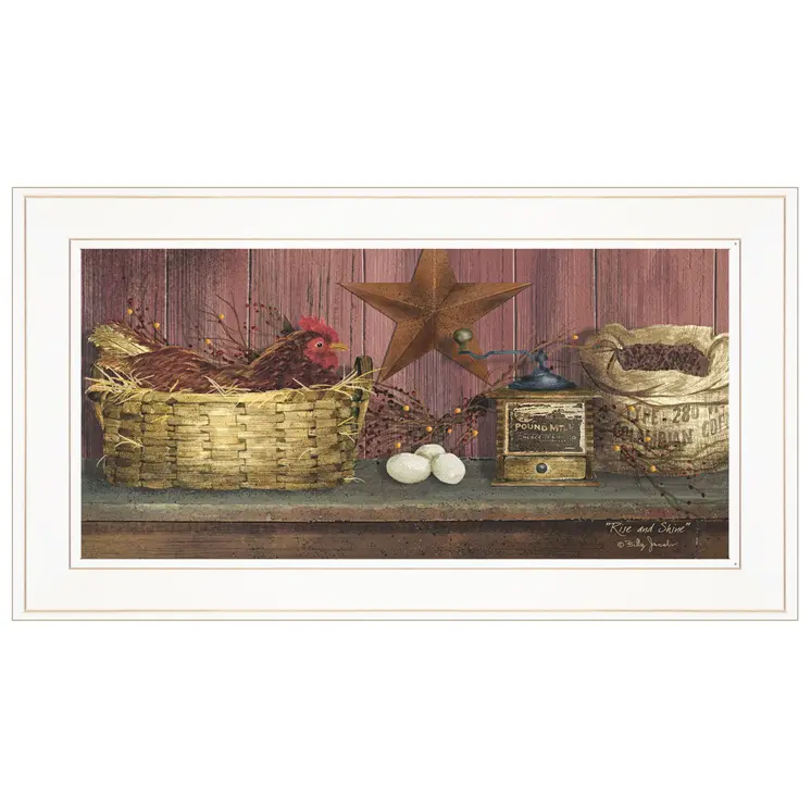 Rise and Shine 1 White Framed Print Wall Art