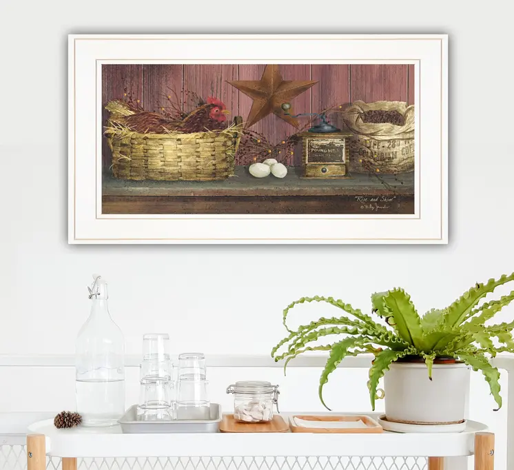 Rise and Shine 1 White Framed Print Wall Art