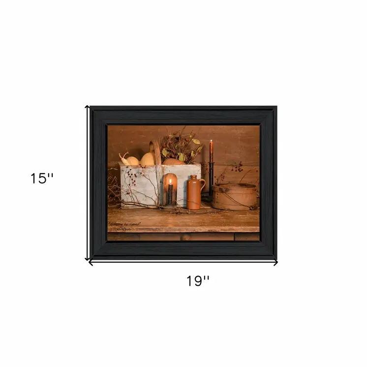 Gathering the Harvest 4 Black Framed Print Kitchen Wall Art