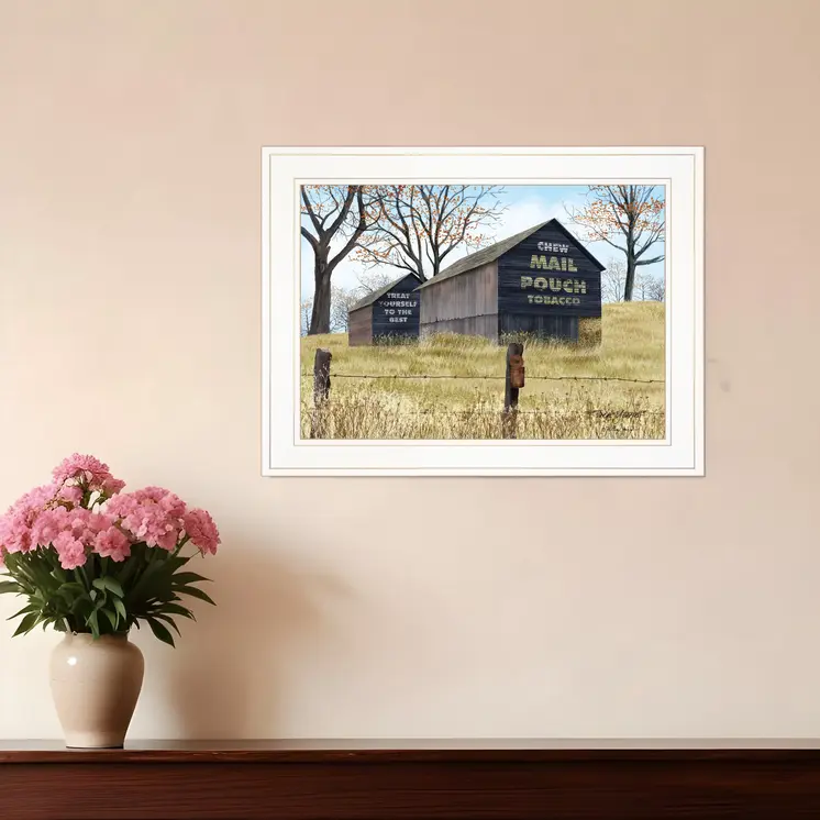 Treat Yourself Mail Pouch Barn 1 White Framed Print Wall Art