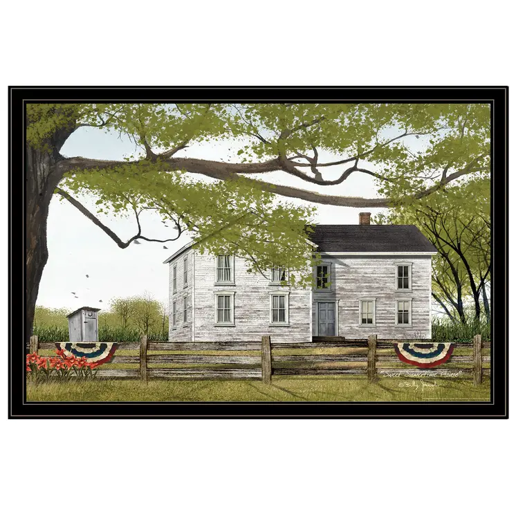 Sweet Summertime House 6 Black Framed Print Wall Art