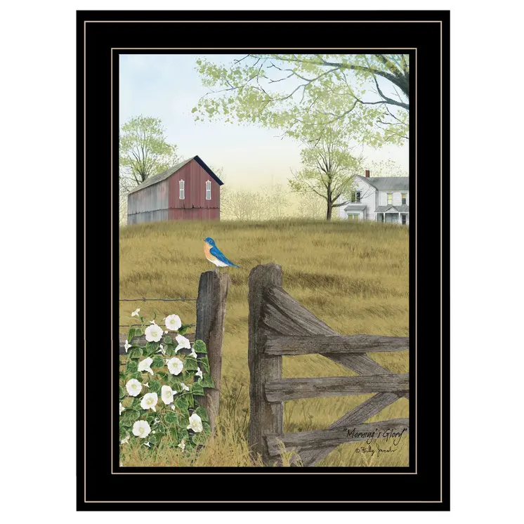 Mornings Glory 2 Black Framed Print Wall Art