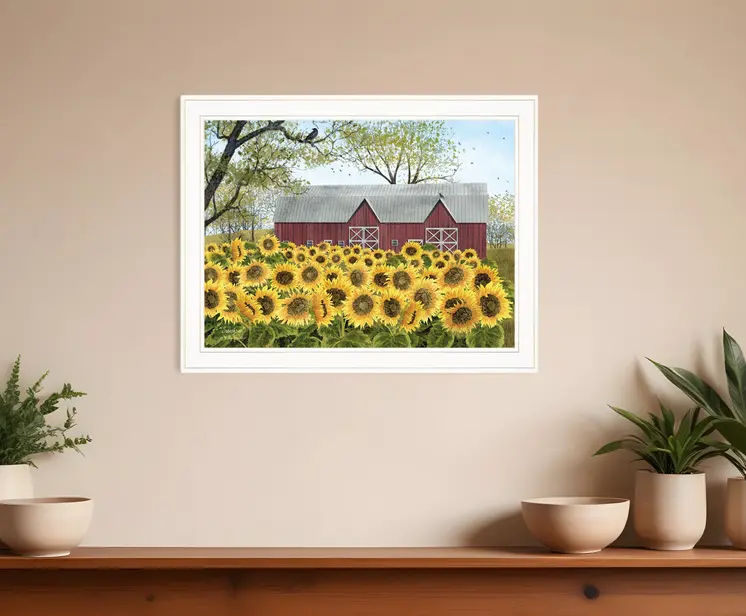 Sunshine 4 White Framed Print Wall Art