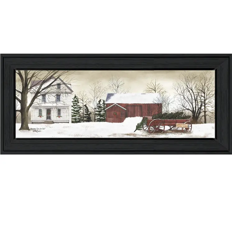 Christmas Trees for Sale 1 Black Framed Print Wall Art