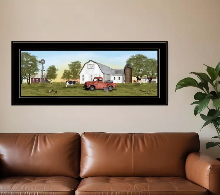 Summer on the Farm 4 Black Framed Print Wall Art