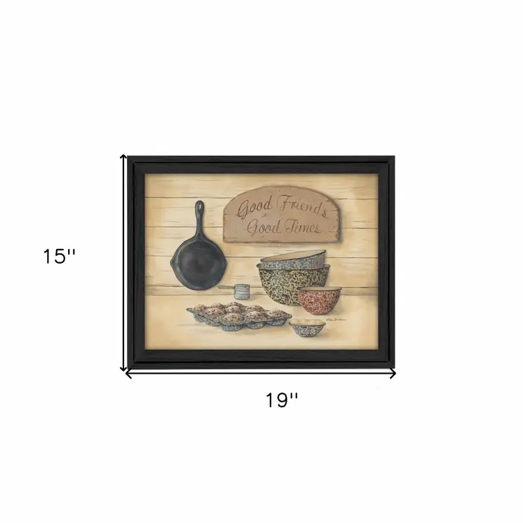 Good Friends 2 Black Framed Print Wall Art