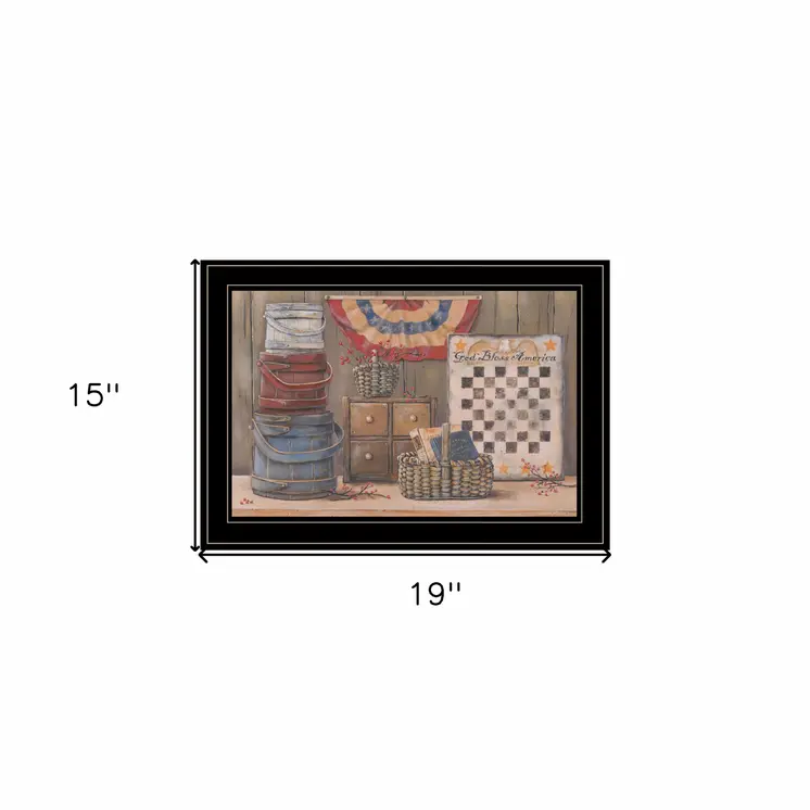 God Bless America 3 Black Framed Print Wall Art