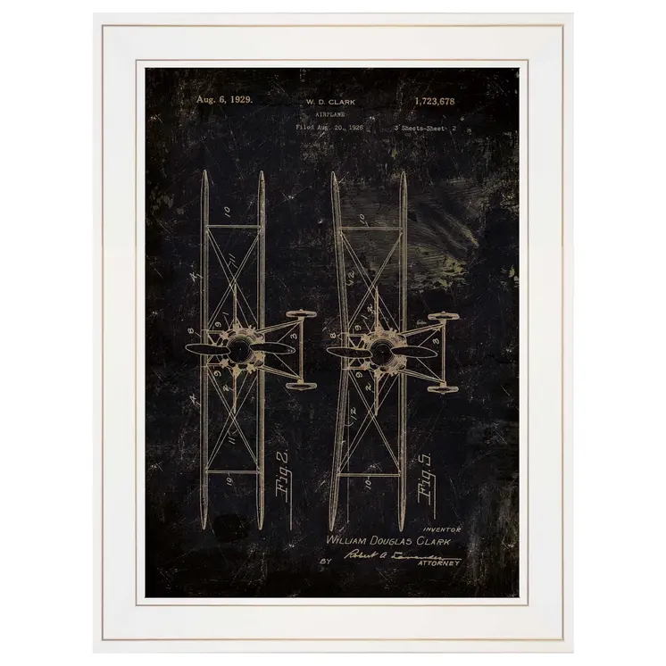 Airplane Patent I 1 White Framed Print Wall Art