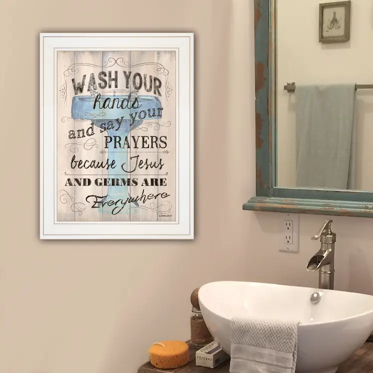 Bathroom Humor 1 White Framed Print Bathroom Wall Art