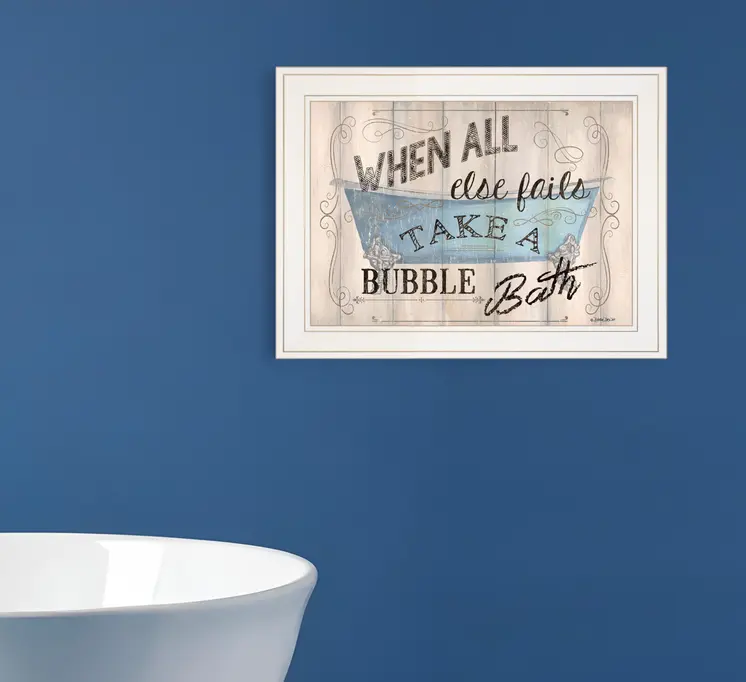 Bathroom Humor 3 White Framed Print Bathroom Wall Art