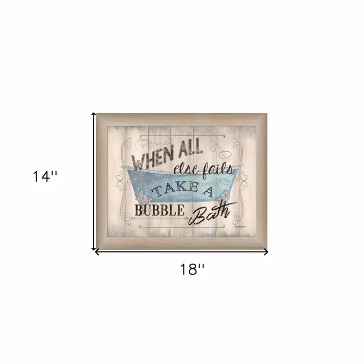 Take a Bubble Bath 1 Brown Framed Print Bathroom Wall Art