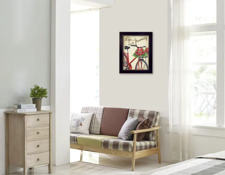 Life is a Journey 1 Black Framed Print Wall Art