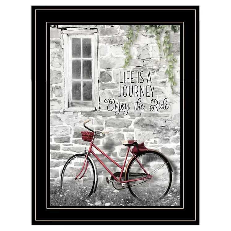 Life is a Journey 3 Black Framed Print Wall Art