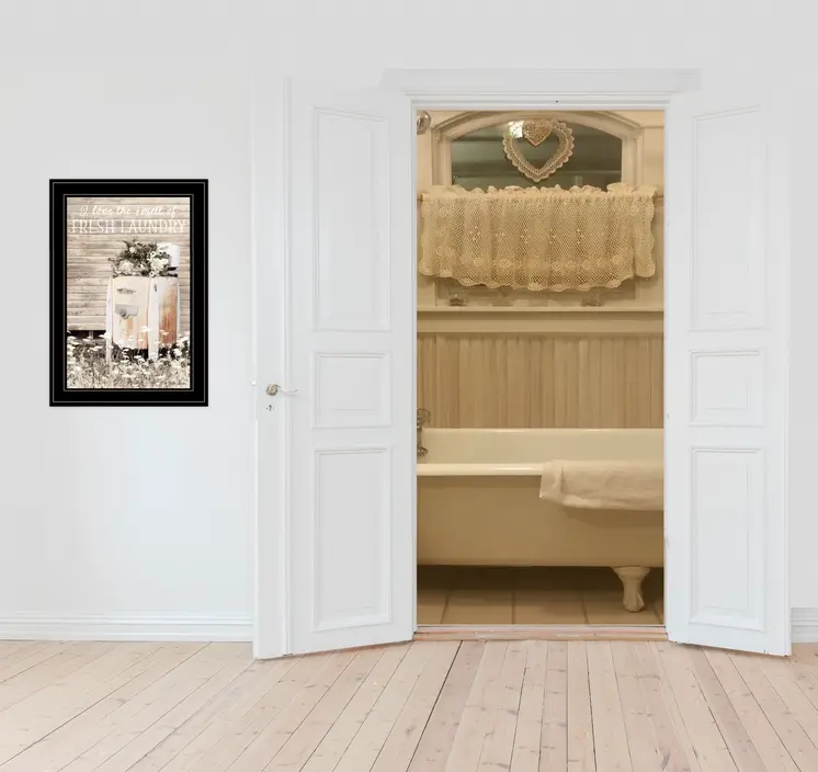 Fresh Laundry 2 Black Framed Print Bathroom Wall Art