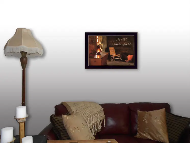 Live Simply 3 Black Framed Print Wall Art