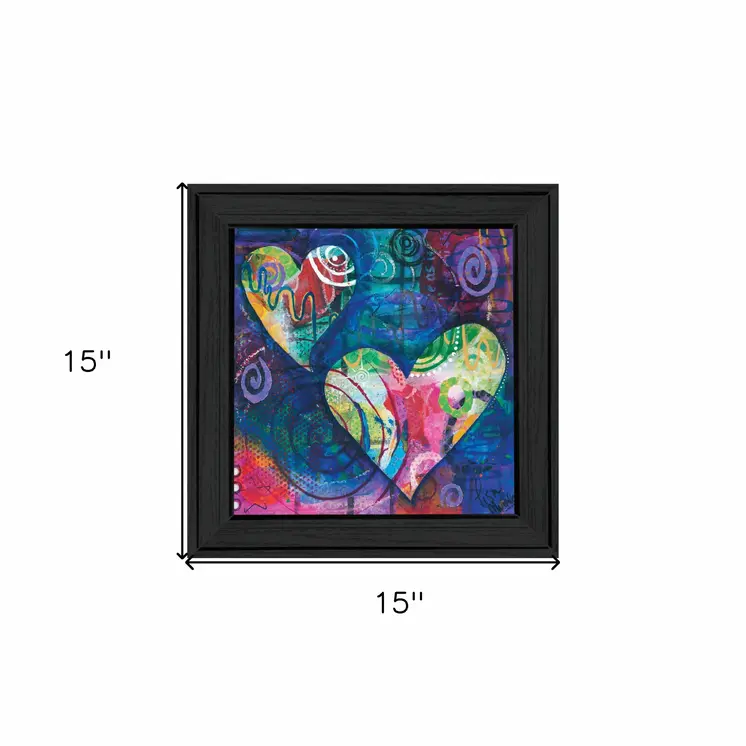 Hearts Black Framed Print Wall Art
