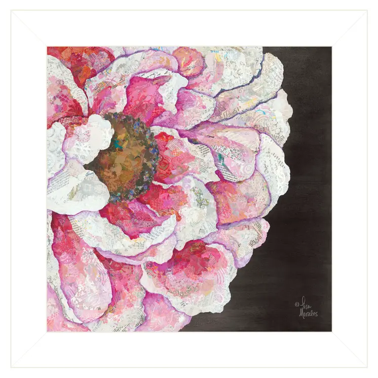 Blooms on Black I 1 White Framed Print Wall Art