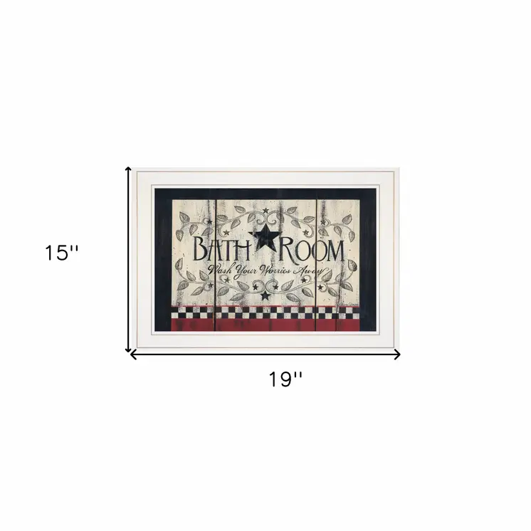 Bathroom White Framed Print Bathroom Wall Art