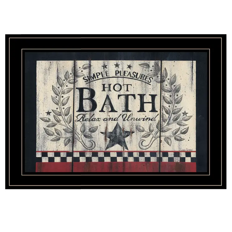 Hot Bath 14 Black Framed Print Bathroom Wall Art