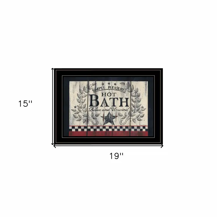 Hot Bath 14 Black Framed Print Bathroom Wall Art