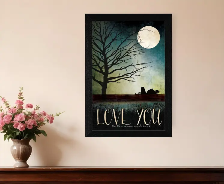 Love You Farm Black Framed Print Wall Art