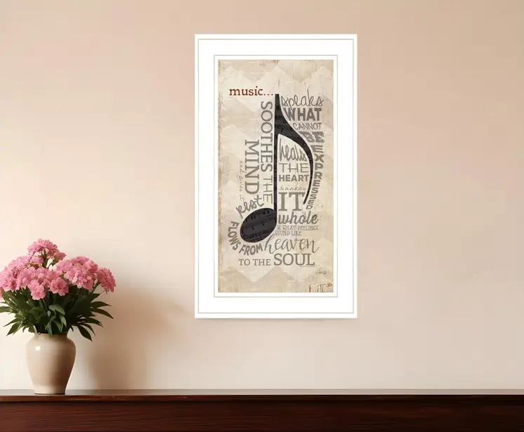 Music 4 White Framed Print Wall Art