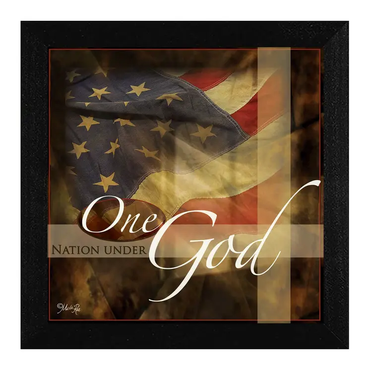 One Nation Under God Black Framed Print Wall Art