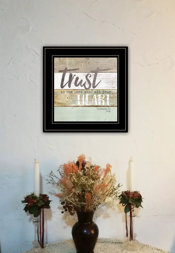 Trust in the Lord 2 Black Framed Print Wall Art