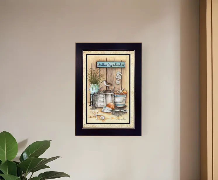 Another Day in Paradise 1 Black Framed Print Wall Art