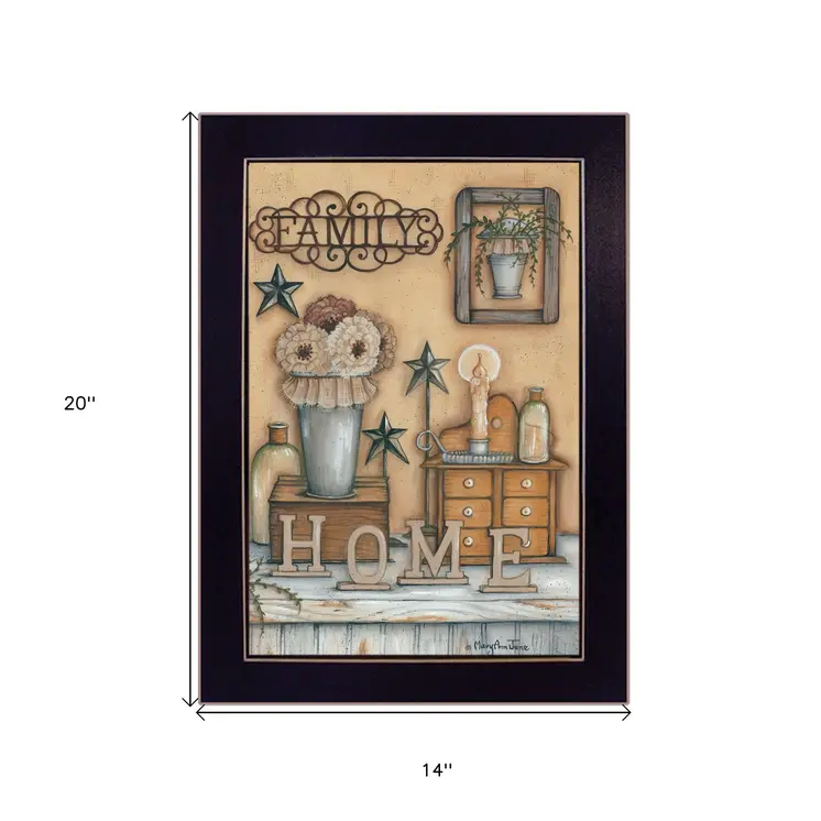 Family 9 Black Framed Print Wall Art