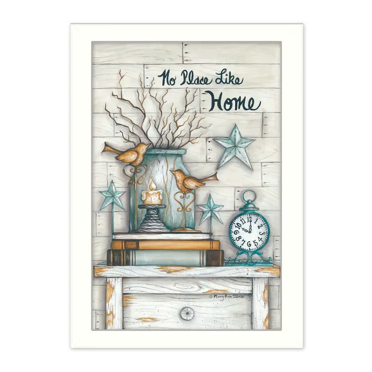 No Place Like Home 6 White Framed Print Wall Art