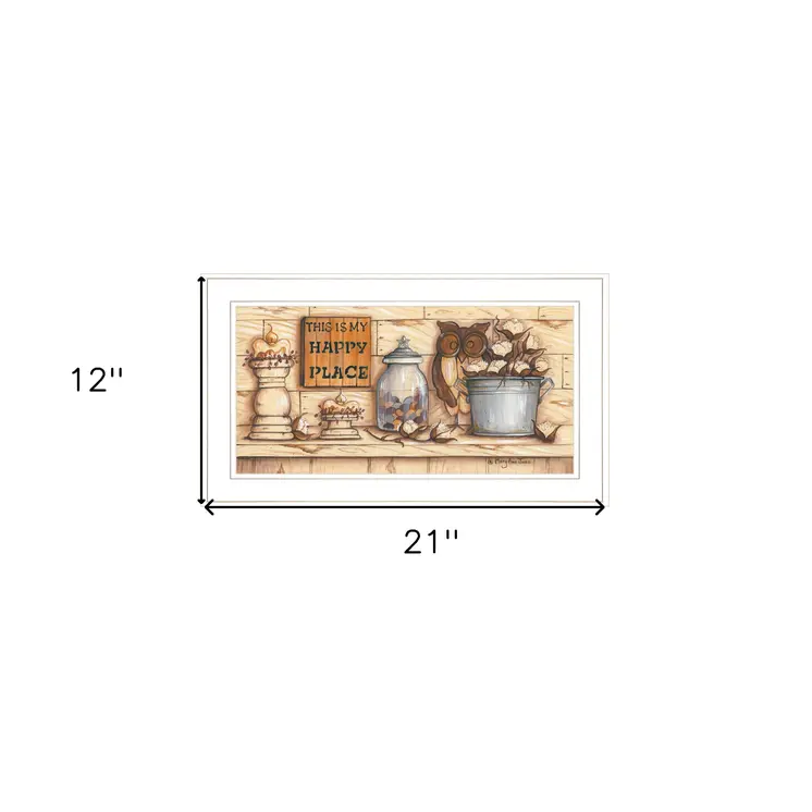 My Happy Place 1 White Framed Print Wall Art