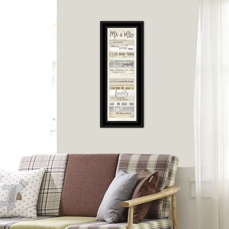 Mr and Mrs 1 Black Framed Print Wall Art