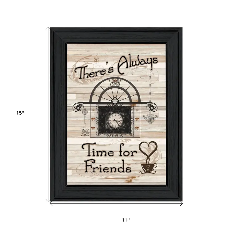 Time for Friends 2 Black Framed Print Kitchen Wall Art