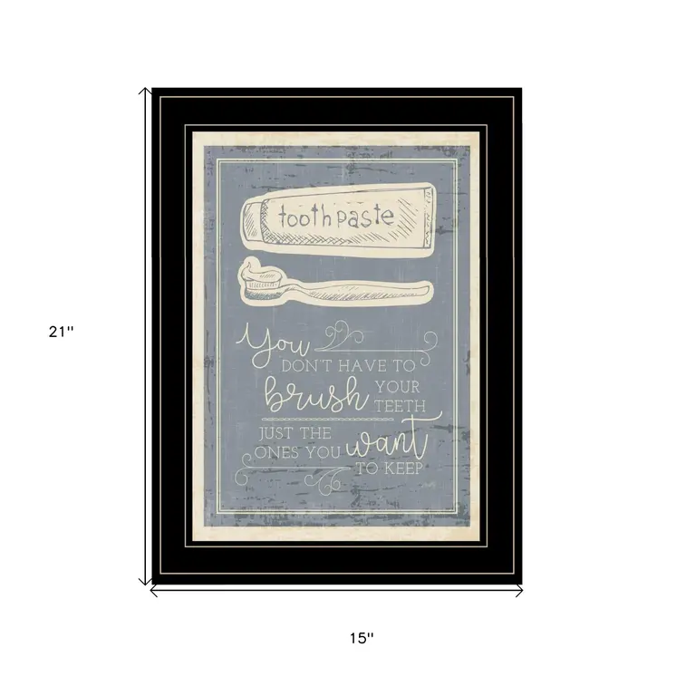 Brush Teeth 4 Black Framed Print Wall Art