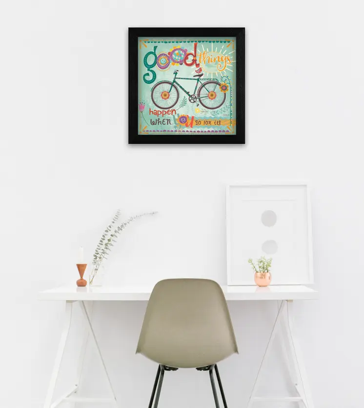Good Things Happen Black Framed Print Wall Art
