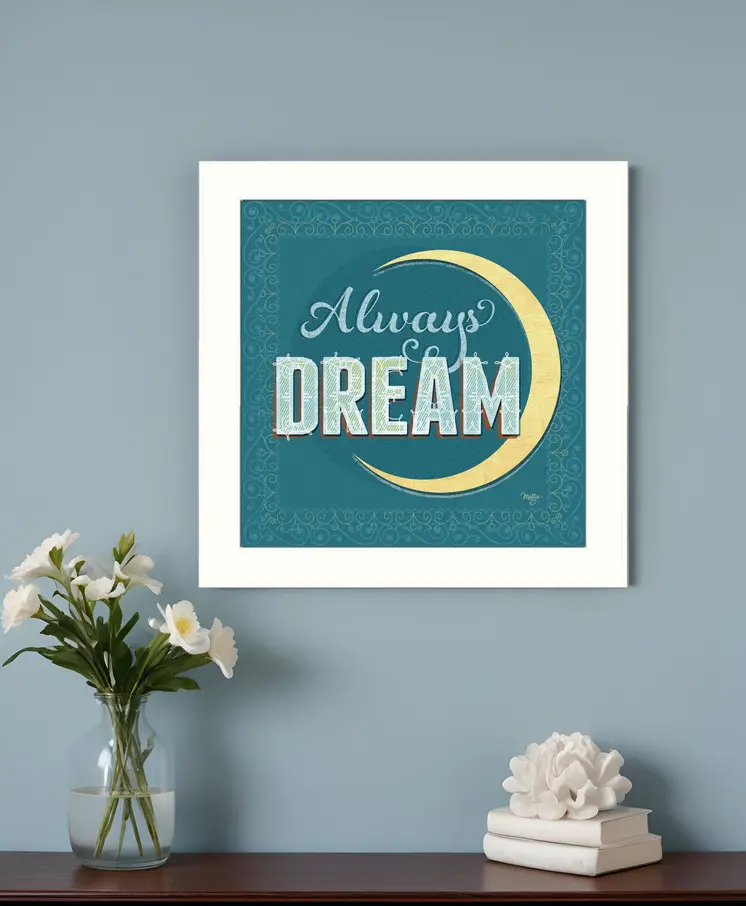 Always Dream White Framed Print Wall Art