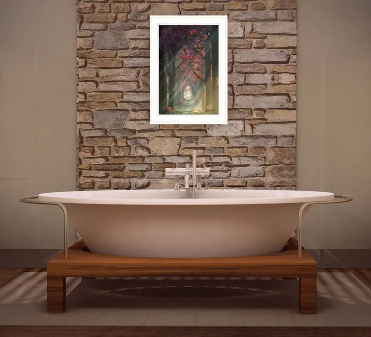 Path of Happiness 1 White Framed Print Wall Art