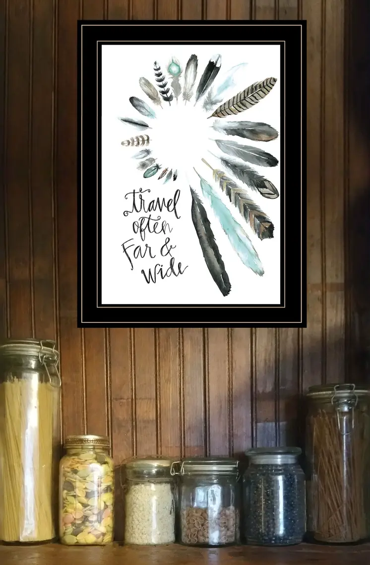 Travel Often Far and Wide 2 Black Framed Print Wall Art