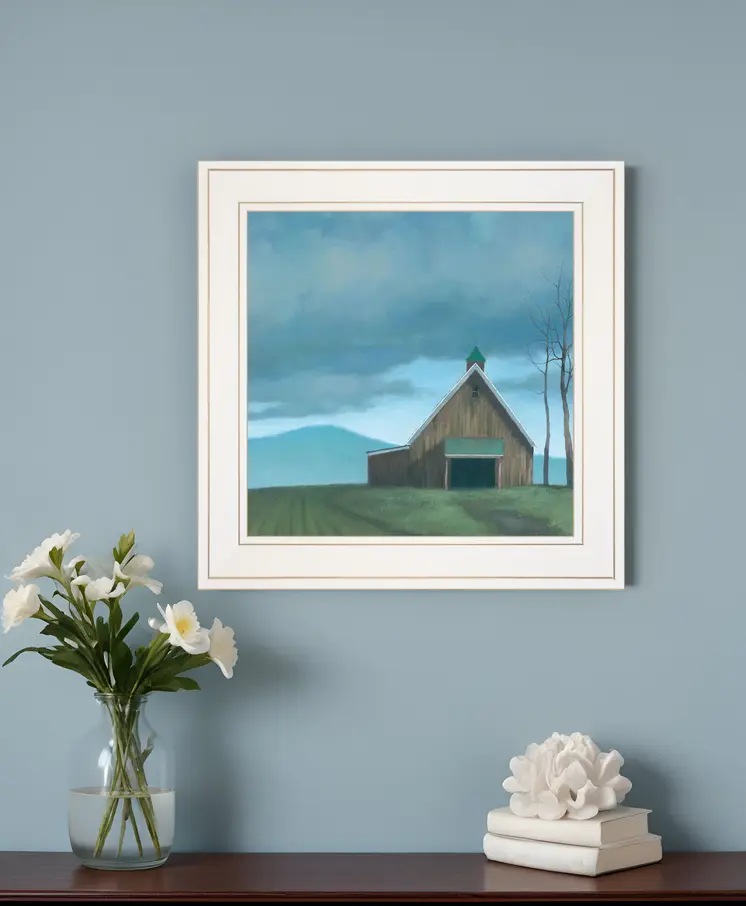 Lonesome Barn 1 White Framed Print Wall Art