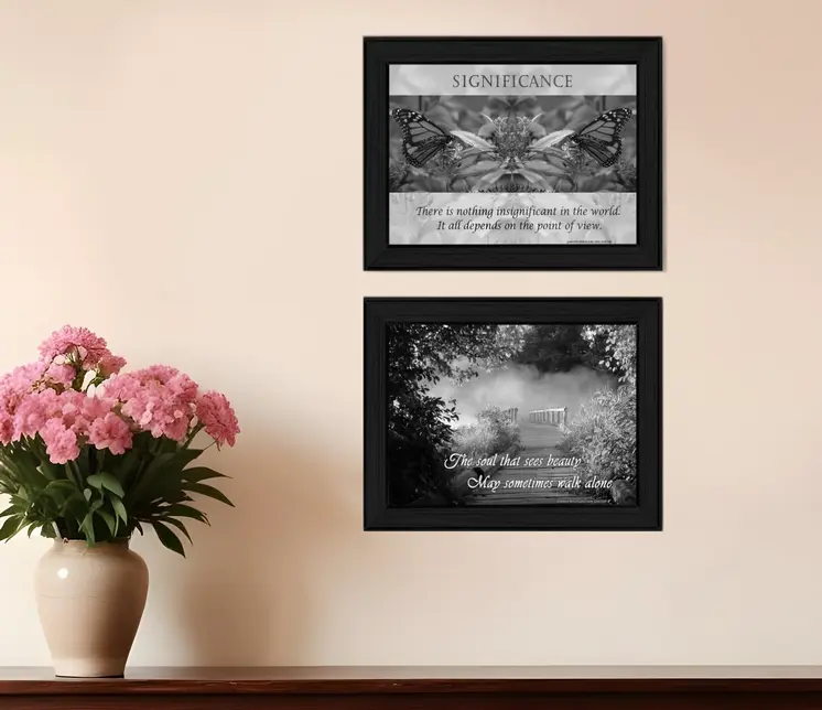 Set Of Two Beauty 2 Black Framed Print Wall Art