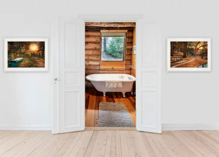 Set Of Two Resting Places 1 White Framed Print Wall Art