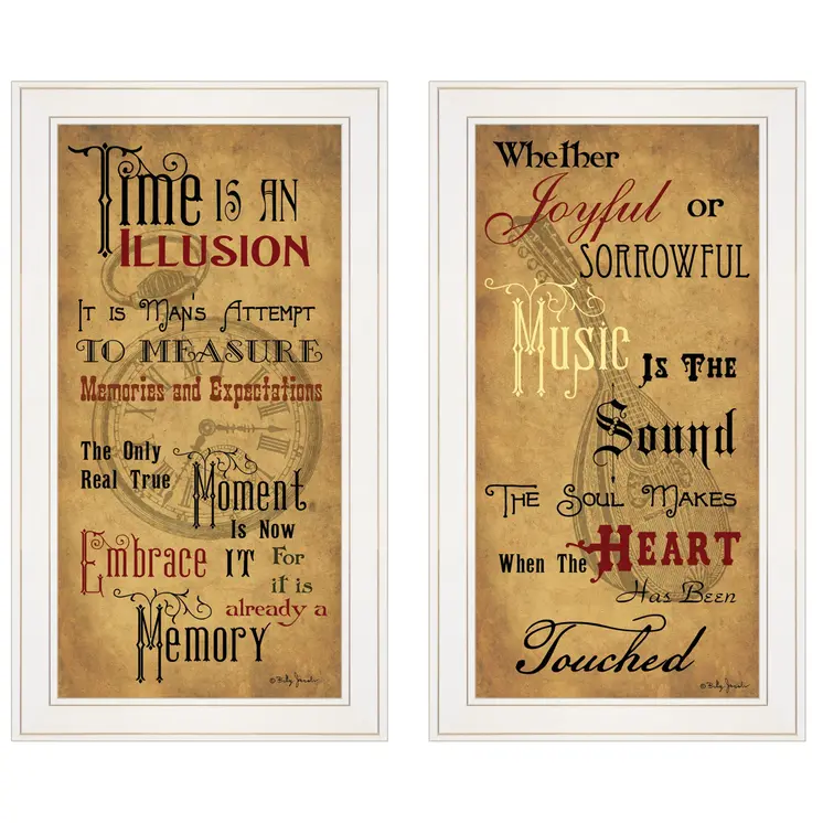 Set Of Two Joyful 1 White Framed Print Wall Art