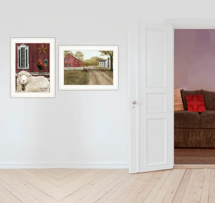 Set Of Two Good Morning 1 White Framed Print Wall Art
