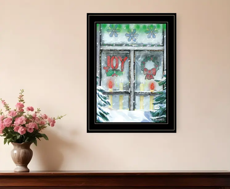 Christmas Joy 2 Black Framed Print Wall Art