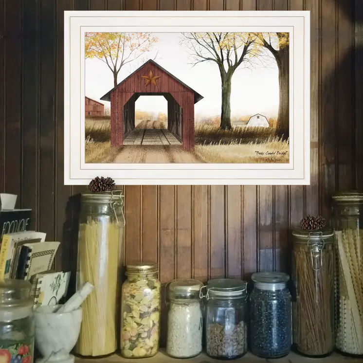 Bucks County Bridge 1 White Framed Print Wall Art