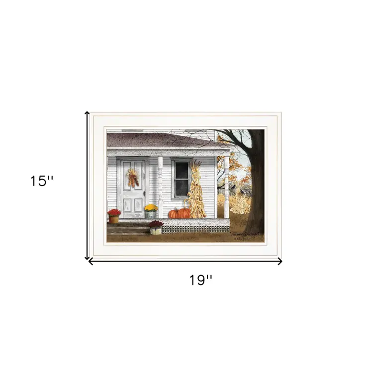 Autumn Greetings 1 White Framed Print Wall Art