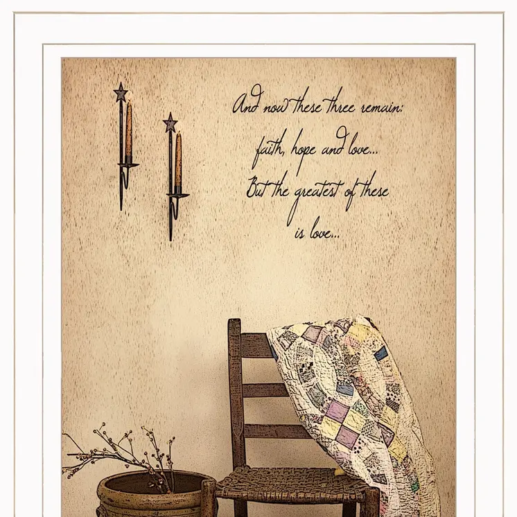 These Three Remain 1 White Framed Print Wall Art