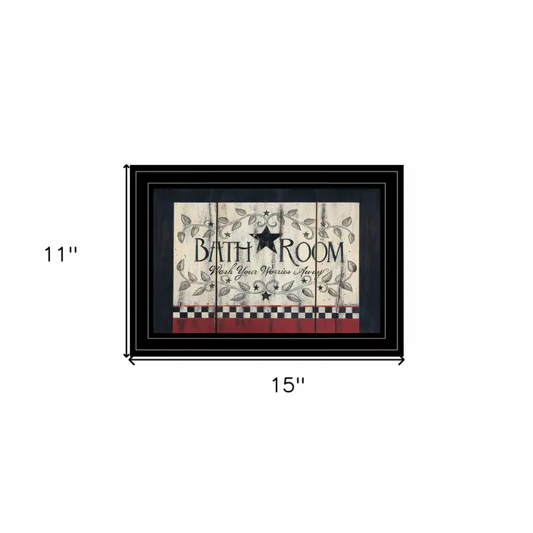 Bathroom 3 Black Framed Print Bathroom Wall Art